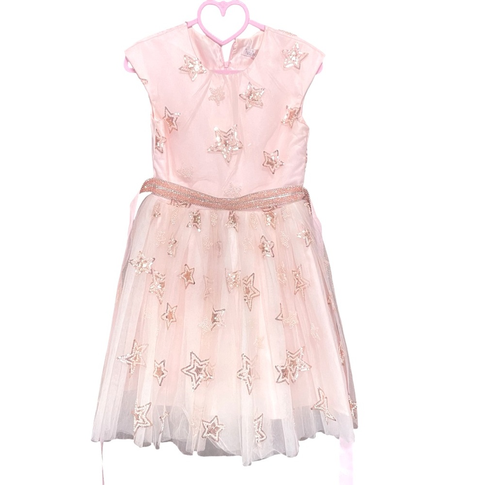 Halabaloo‎ Powder Pink/Peach Party Occasion Tulle Sequined Dress Size 12